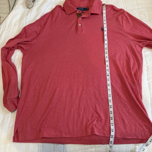 Polo Ralph Lauren Classic Fit Long Sleeve Polo Shirt Mens XL Red Pony Preppy - Picture 11 of 14